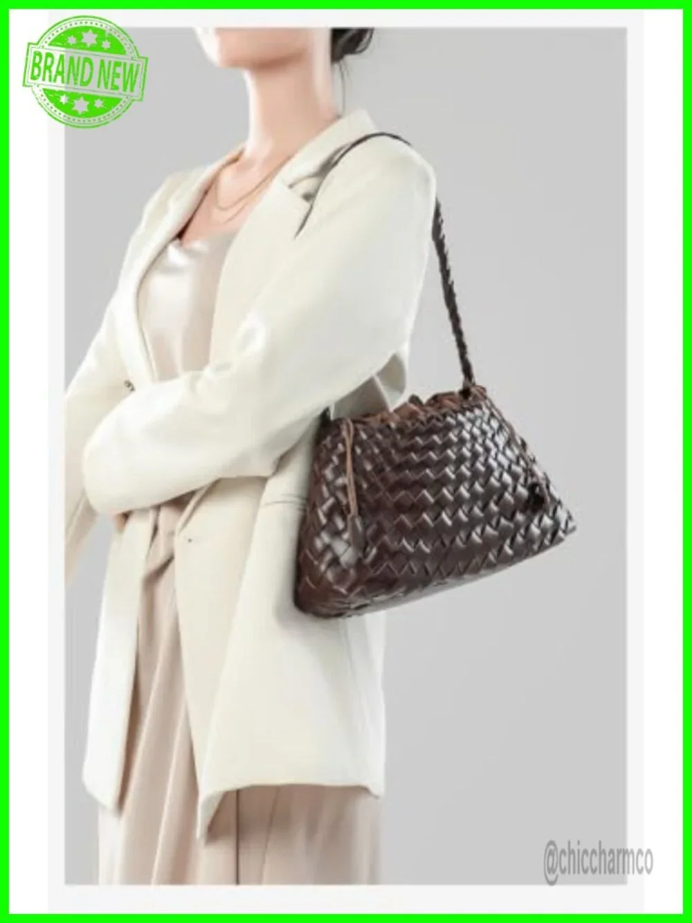 Suede Woven Hobo Bag Women's Trendy Shoulder Purse Vintage Tote Handbag